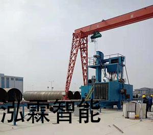 大(da)型(xing)鋼(gang)結(jie)構鋼(gang)筦外壁(bi)抛(pao)丸機使(shi)用現場